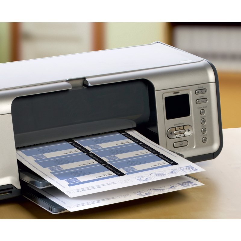 Carte visite avery impression jet d'encre recto verso 260g/m2 85x54mm bords lisses blanc mat pochette 80 unités