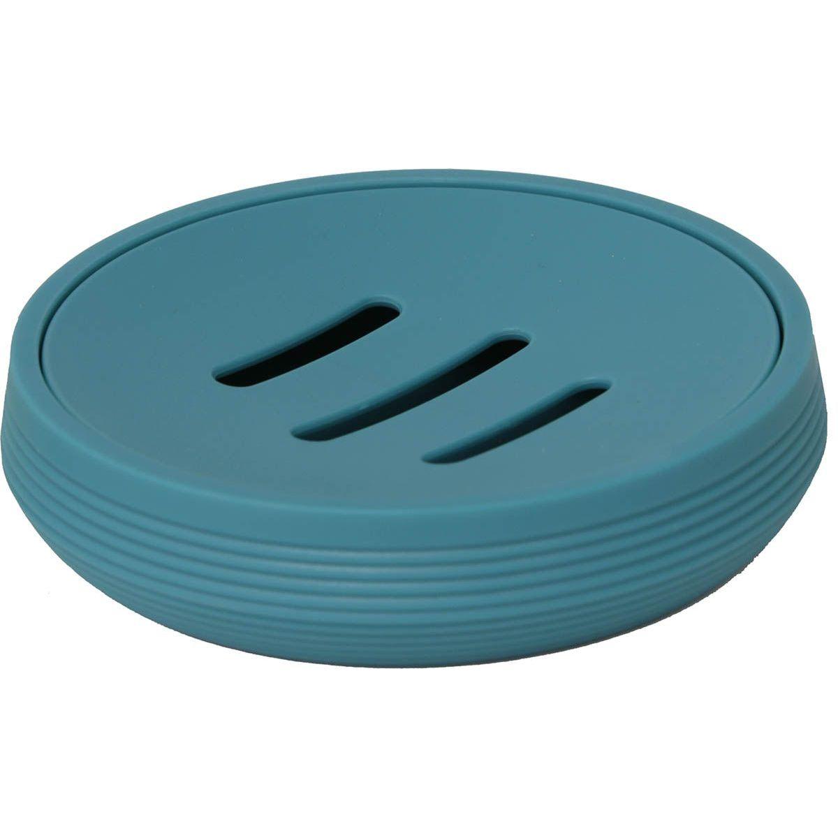 PORTE SAVON STRIE ABS ET RUBBER VERT BLEU