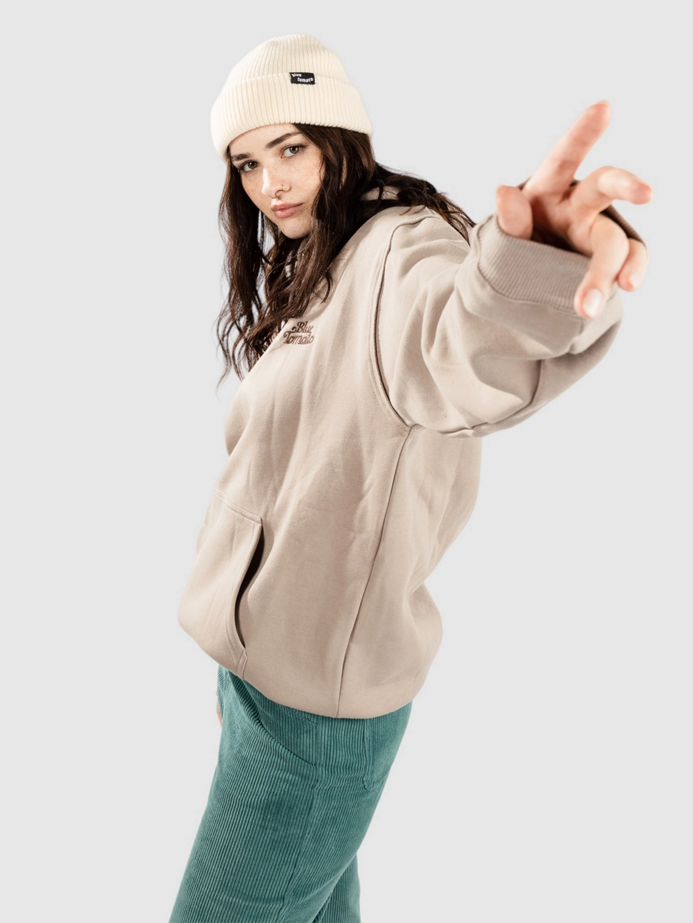 Blue Tomato Boyfriend Hoodie light brown