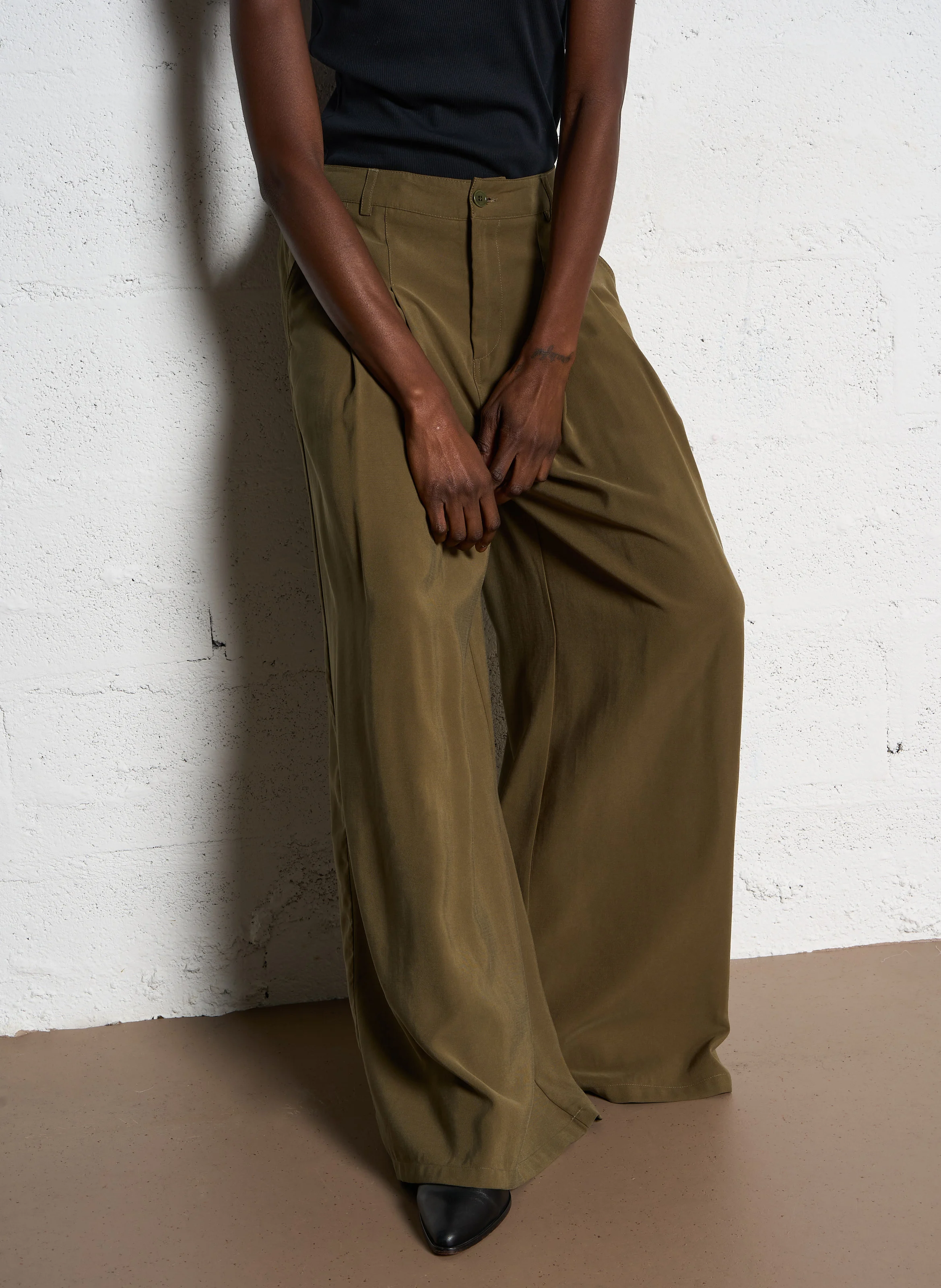Pantalon large| Vert