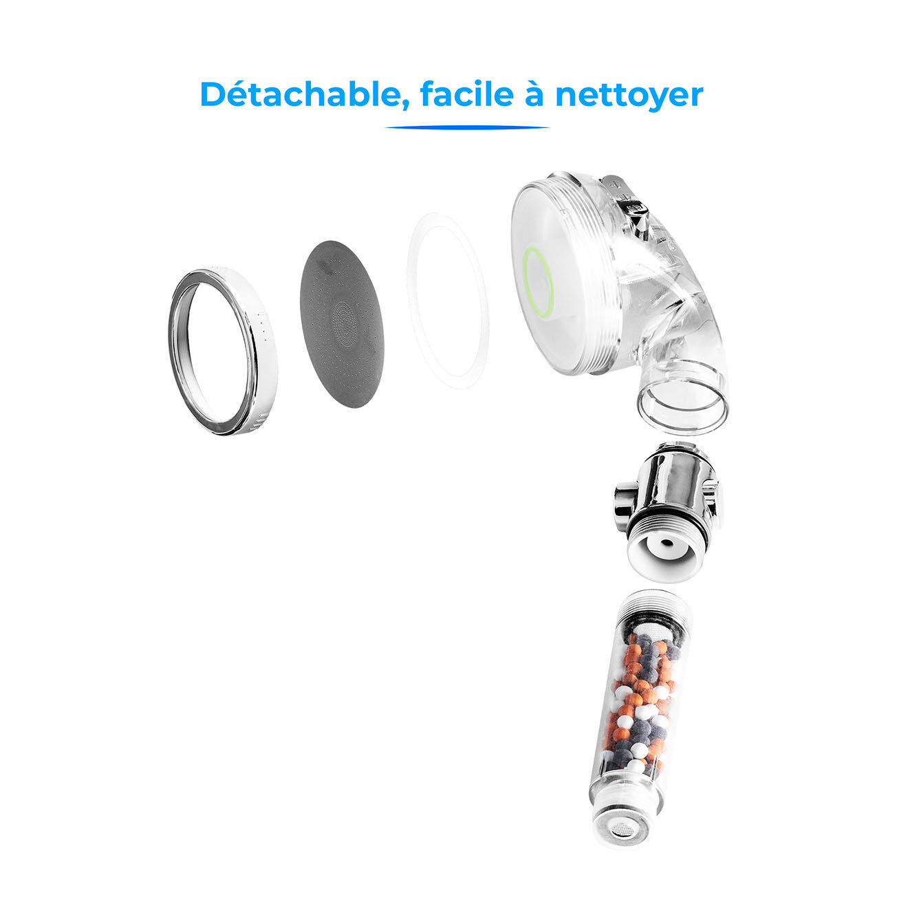 Yoghi Pommeau de douche Eco Filter chromé  - 53x29x34 cm