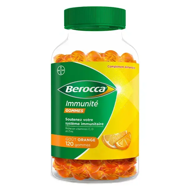 Berocca® Immunity 120 gomas Multivitaminas e Minerais Suplemento Alimentar Sabor Laranja