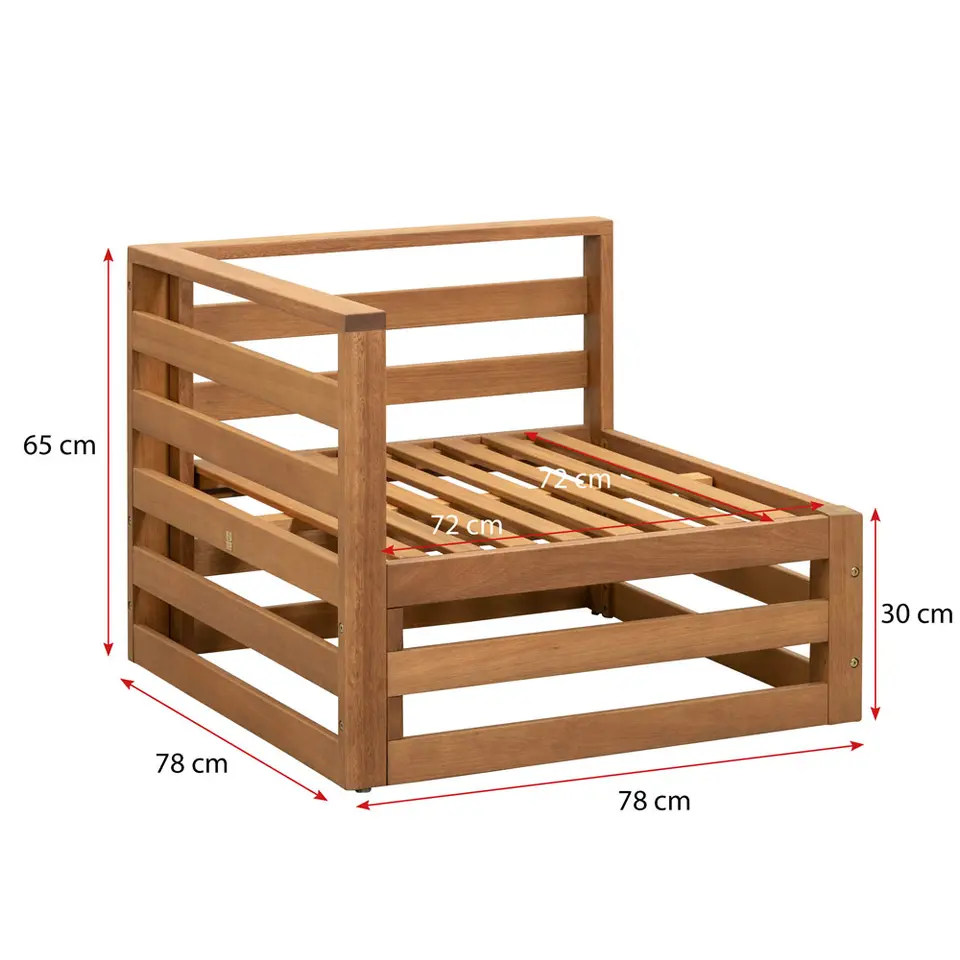 Loungebank element Clermont - hoek - 63x78x78 cm