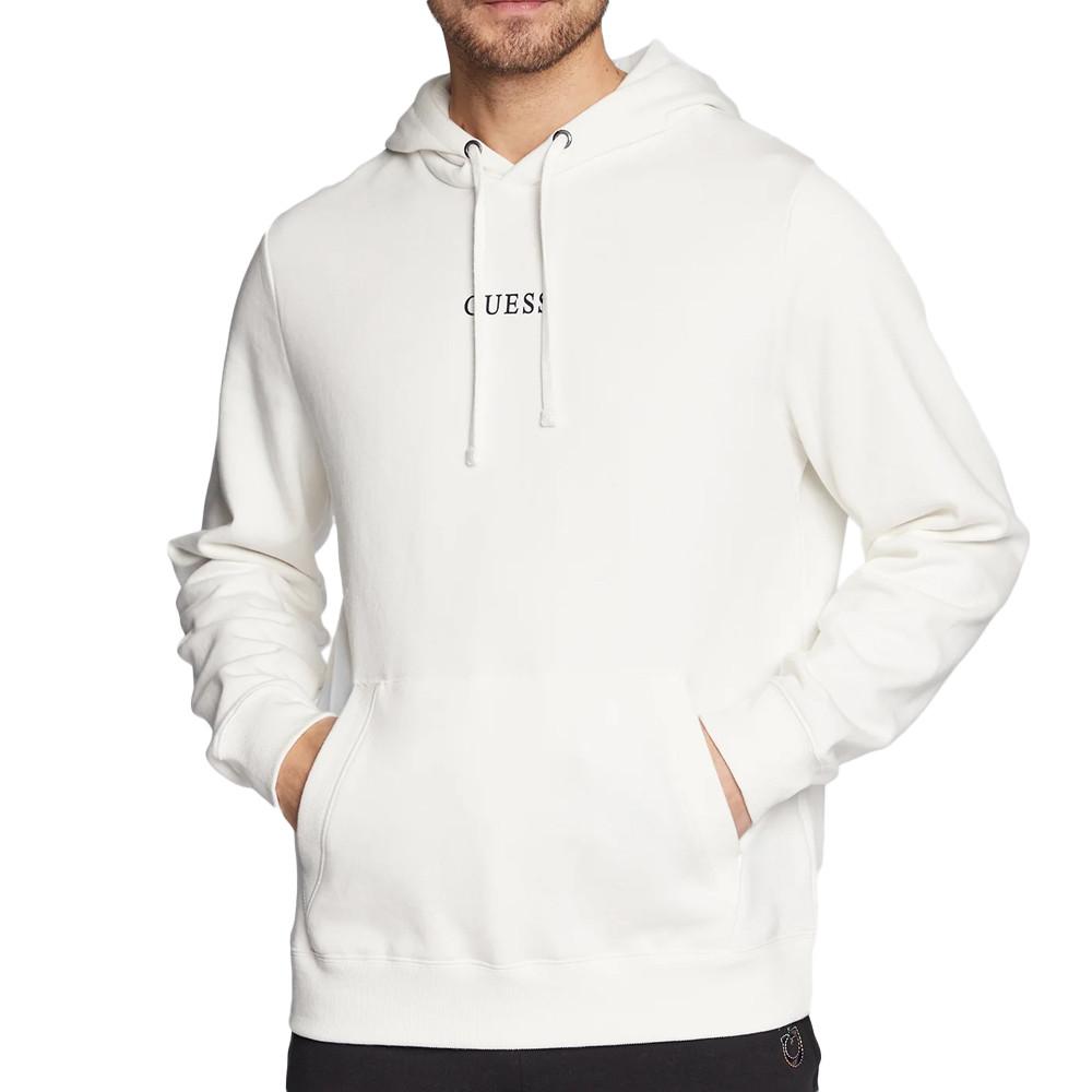 Guess Sweat à Capuche Blanc Homme Guess Roy