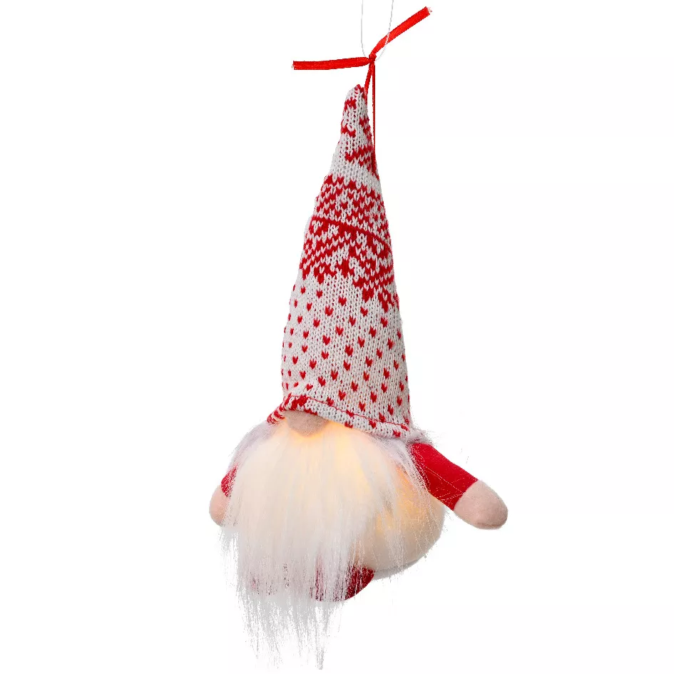Lutin lumineux à suspendre (H32 cm) Valentin Rouge et blanc