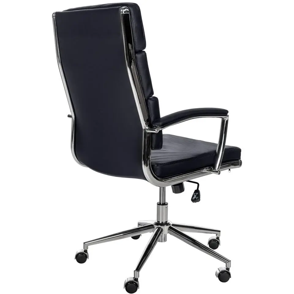 CLP Bureaustoel Cleveland chroom Frame - Echt leer - zwart