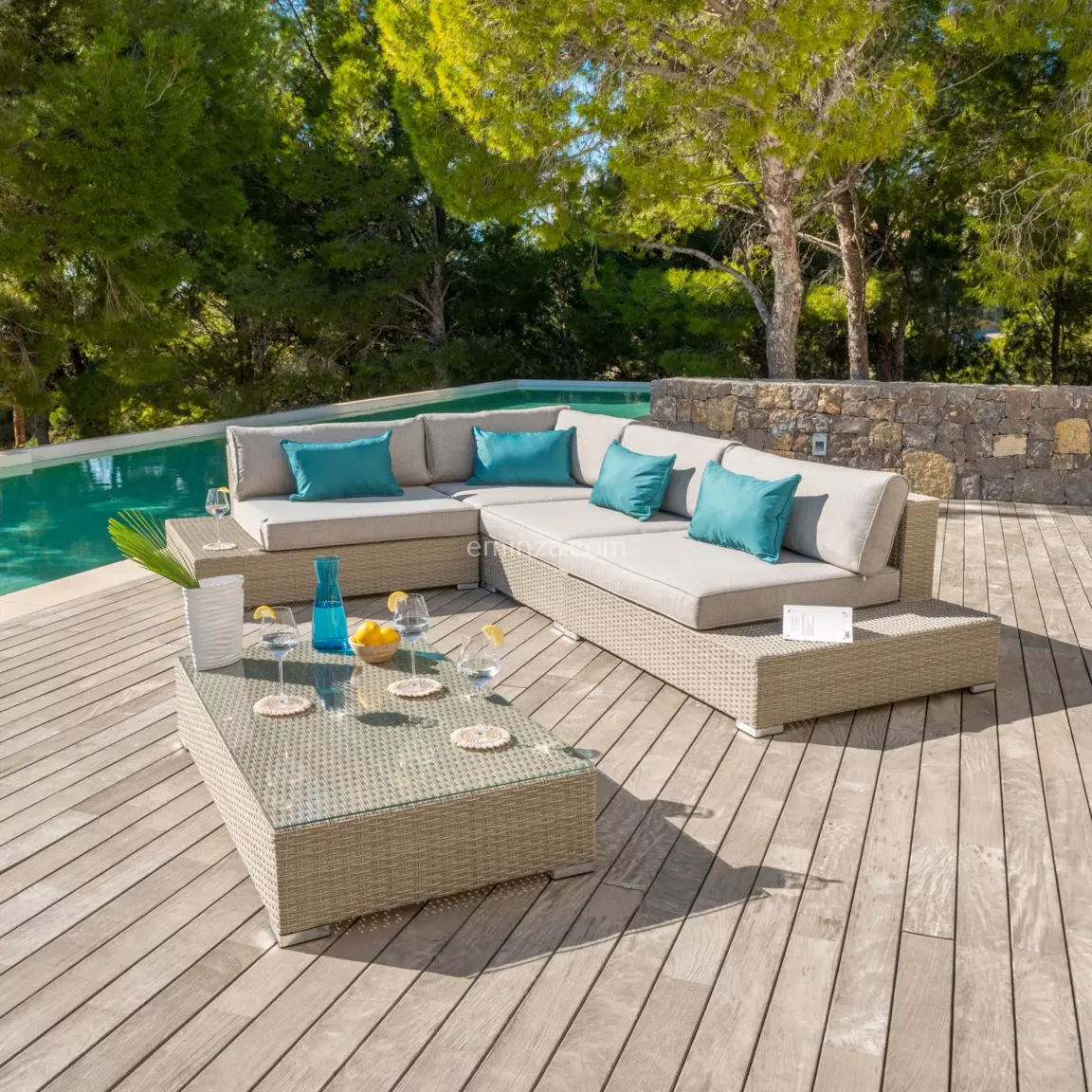 Coussins de remplacement pour salon de jardin Palma - Gris