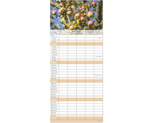 Familietuinplanner, 5 kolommen, 2025, 19,5 x 45 cm