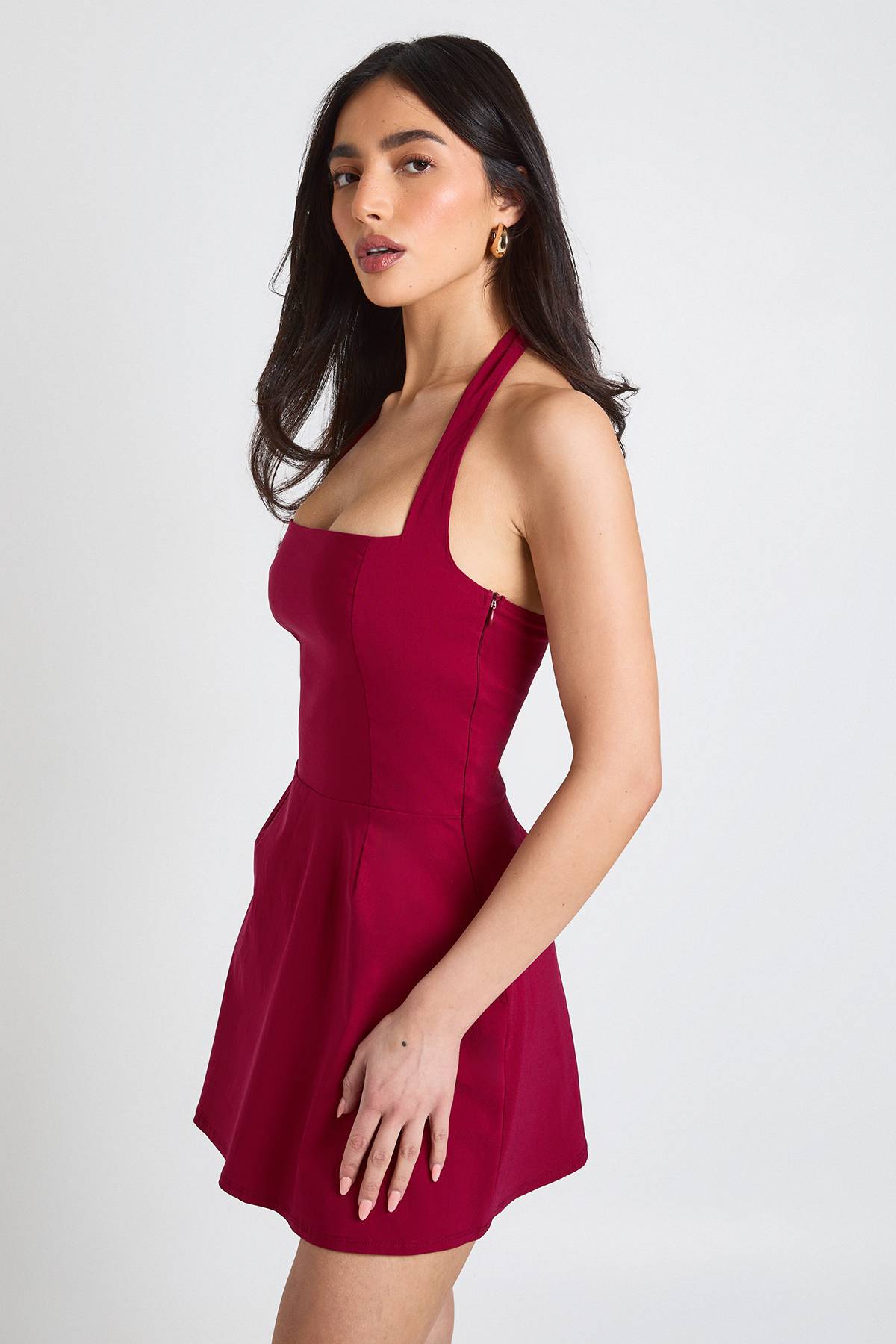boohoo Robe Courte À Encolure Carrée Dos Nu