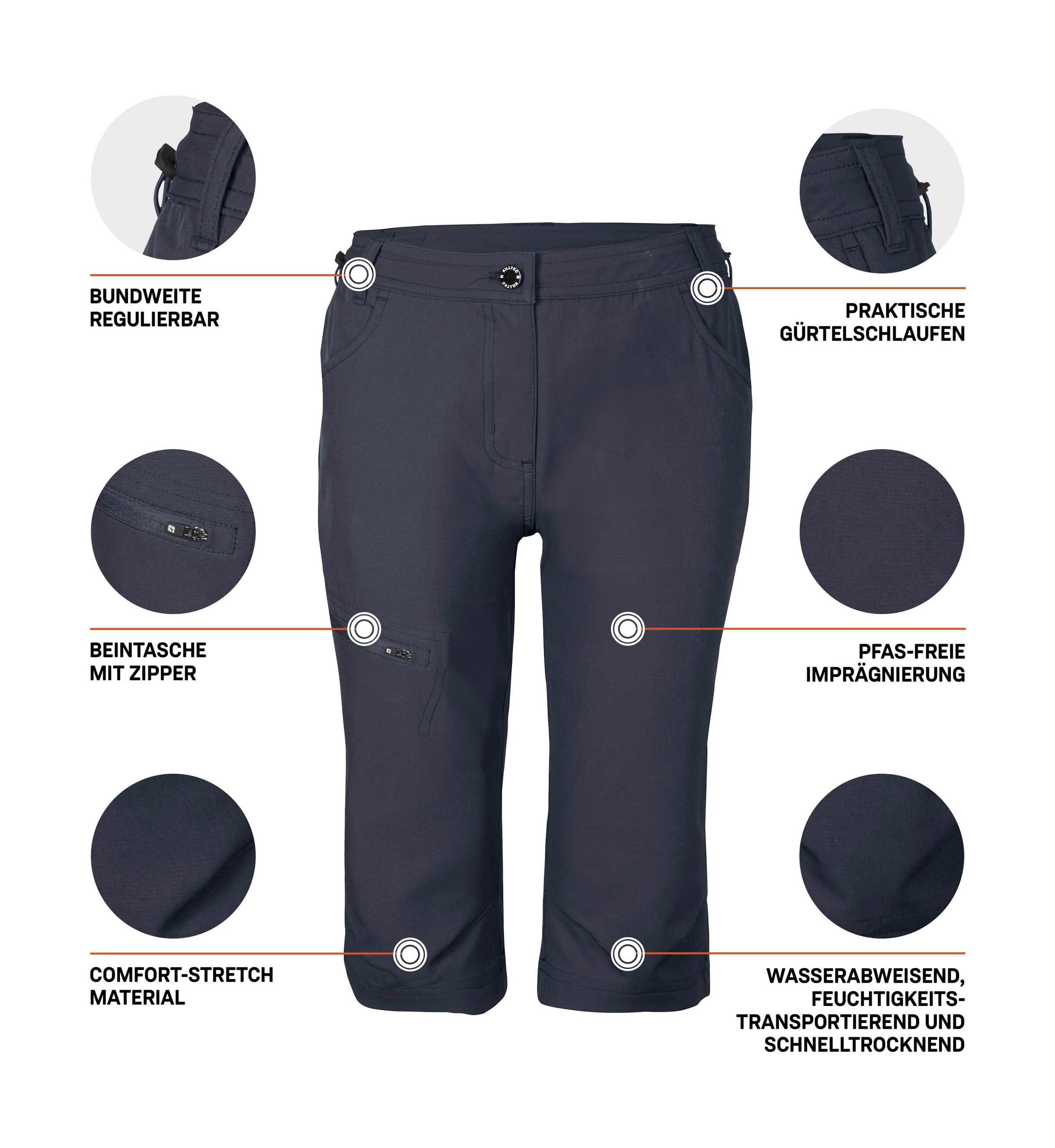 Killtec Caprihose »KOS 4 WMN PNTS«  Wasserabweisende, schnelltrocknende Caprihose mit Comfort-Stretch