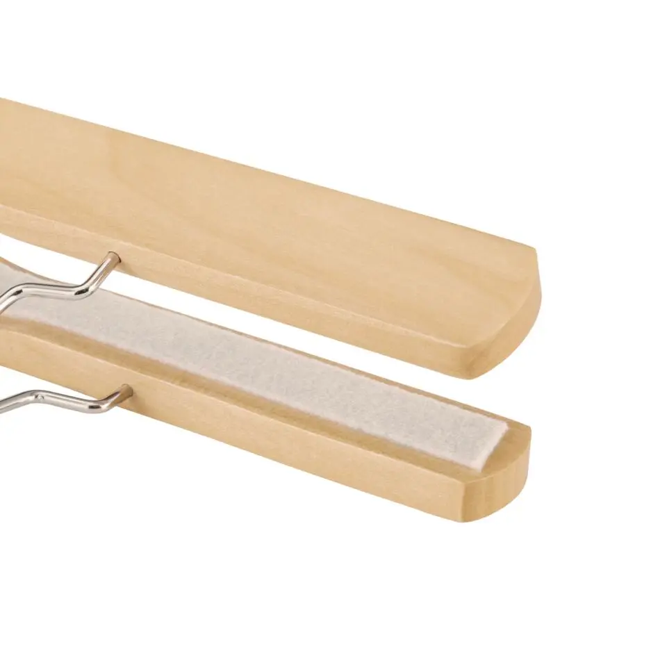 Set van 12 Massief Houten Broek hangers - met vilt Anti-Slip