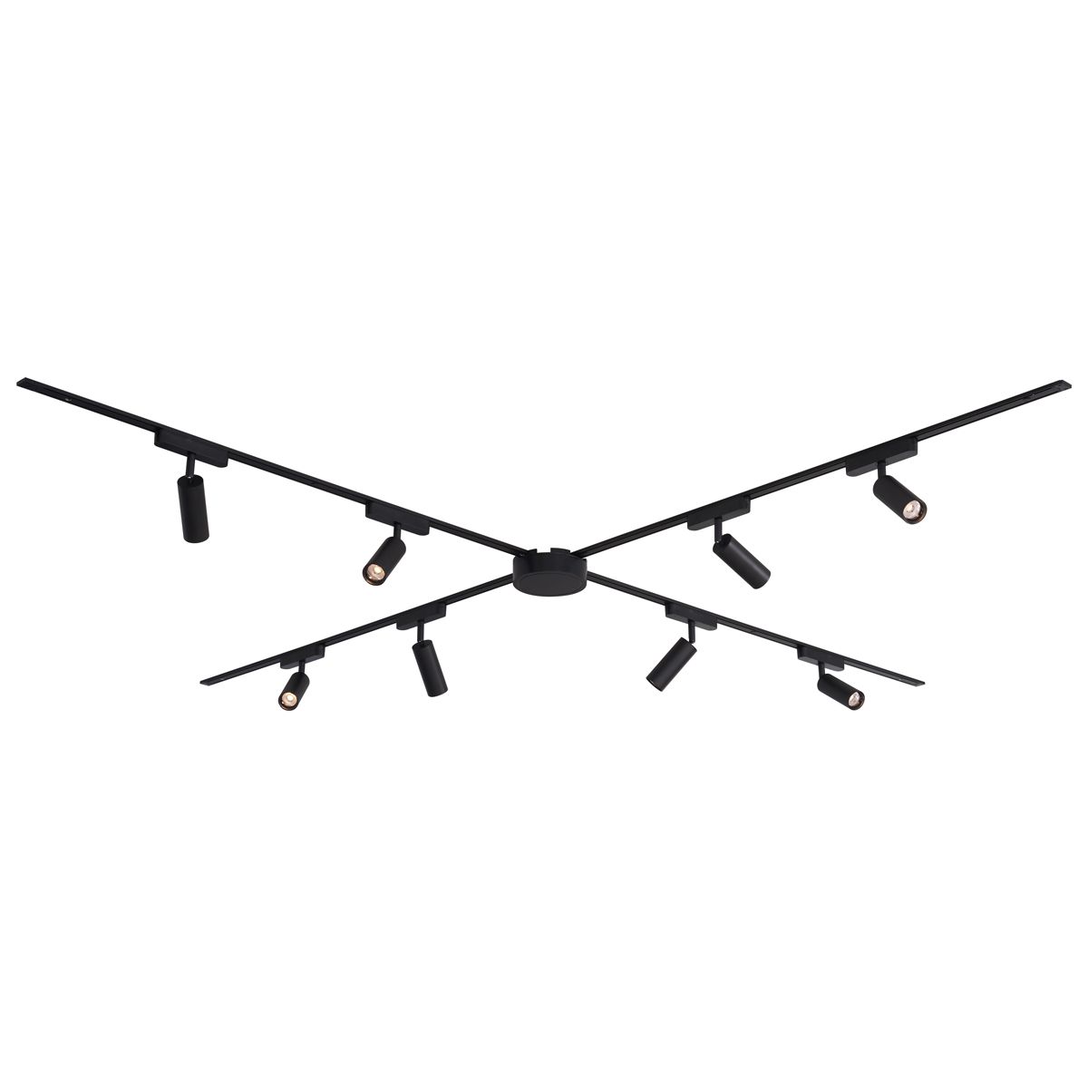 Modern railsysteem met 8 spots zwart 1-fase - Magnetic Samson