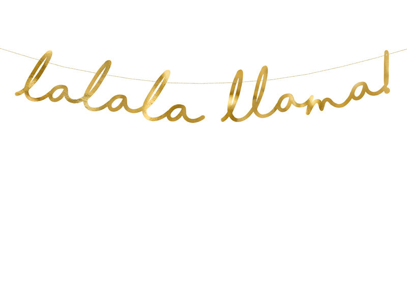 Banner Lalala Llama Goud 82cm