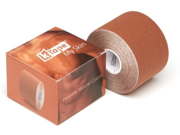K-Tape My Skin medium brown 5 cm x 5 m Atmungsaktives Kinesiology Tape für Muskeln und Gelenke