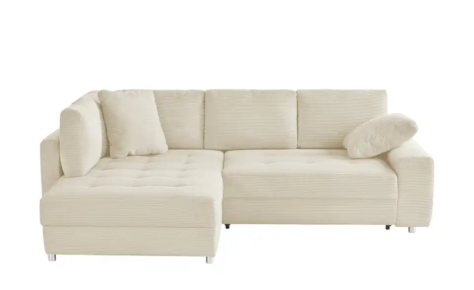 Ecksofa Arissa de Luxe Natur links Cordstoff