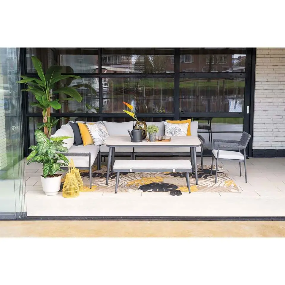Garden Impressions Tineo lounge dining set 6-delig - donker grijs