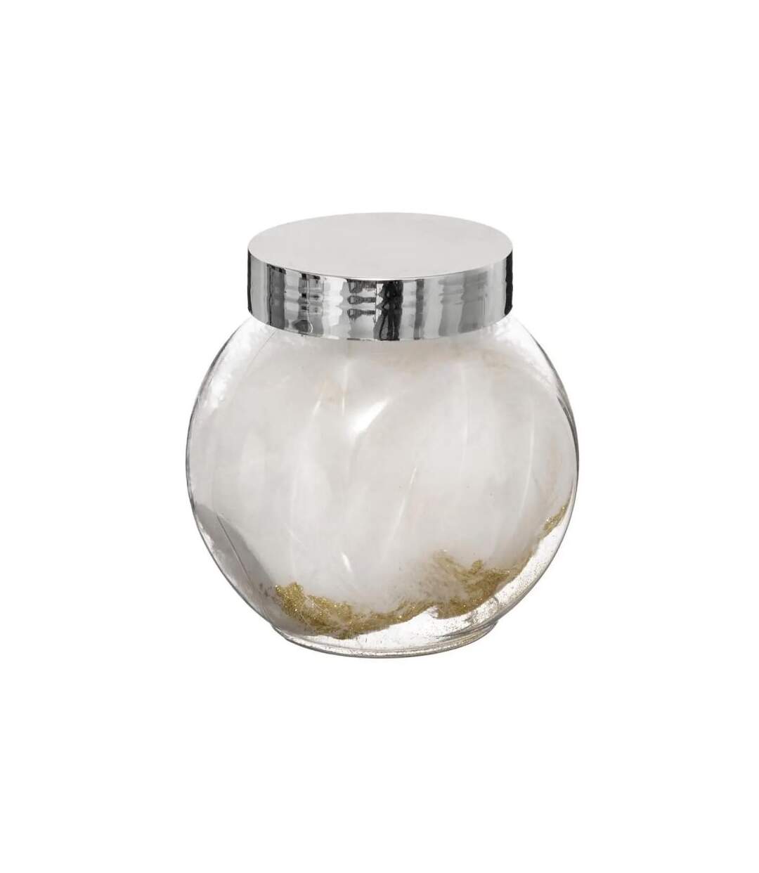 Lot de 50 Plumes Déco Bocal 10cm Blanc & Or
