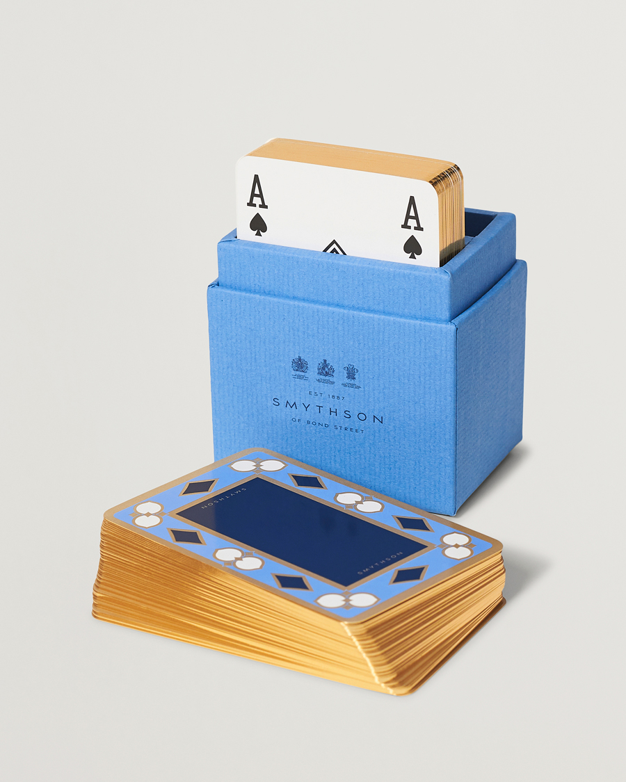 Smythson Playing Card Nile Blue