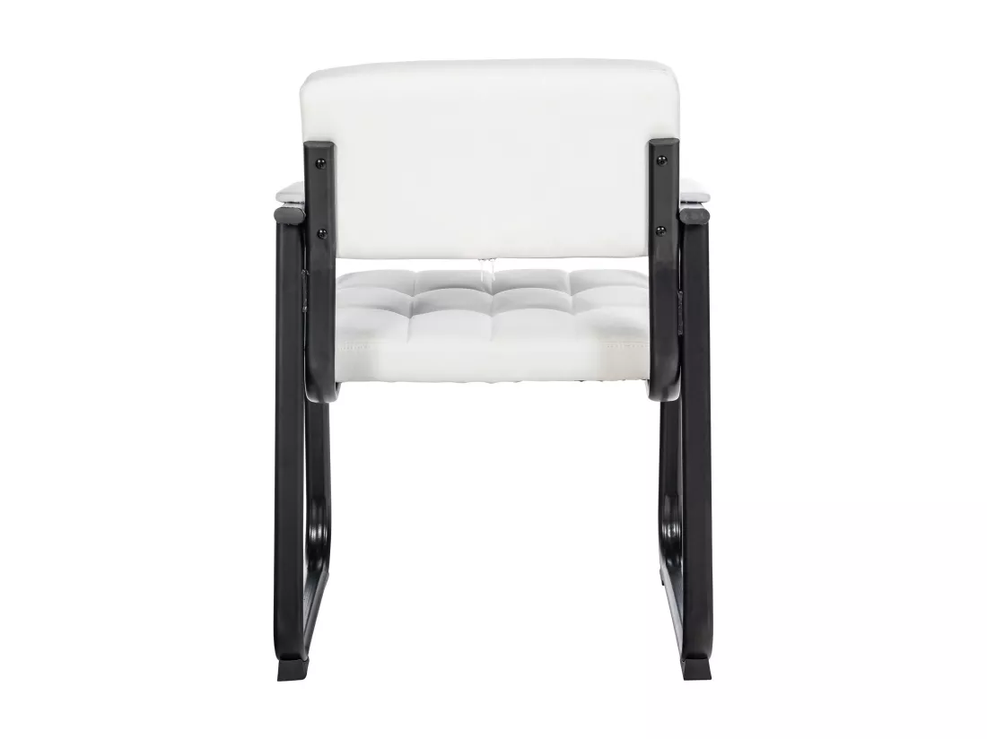 Chaise gondole - Similicuir & Métal noir mat - Blanc - Canada B