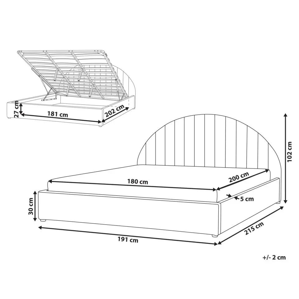 CHADENET - Tweepersoonsbed - Gebroken wit - 180 x 200 cm - Bouclé