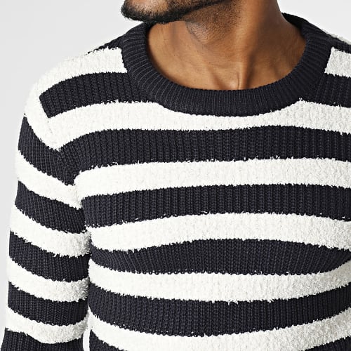 Pull Bleu Marine Blanc