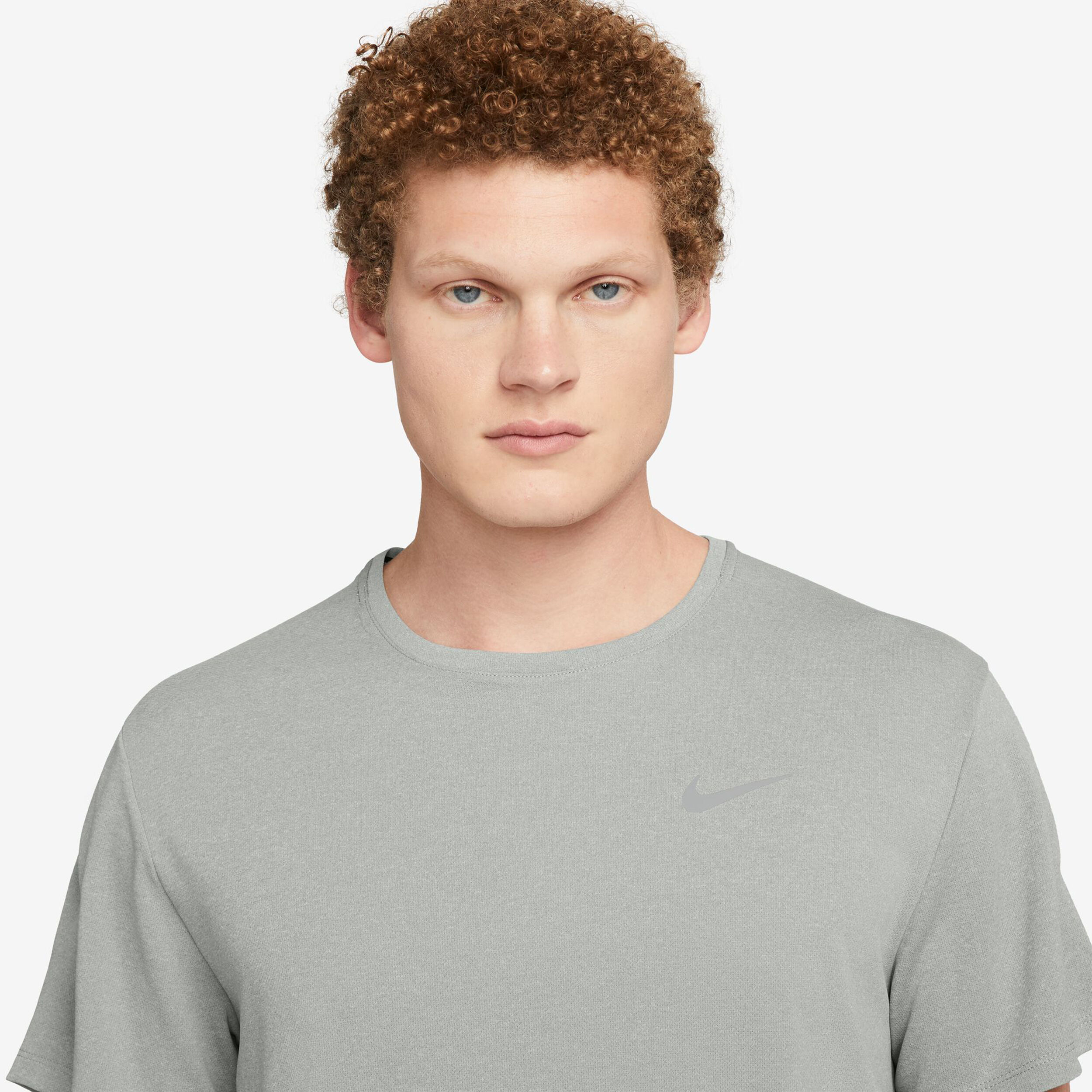 Nike Dri-Fit Miler Dri-Fit Miler UV Maillot De Course Hommes - Gris Clair
