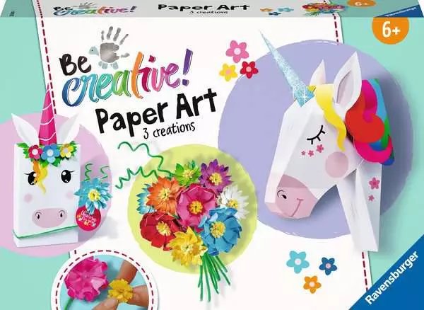 Bastel-Set BE CREATIVE! - PAPER ART UNICORN in bunt