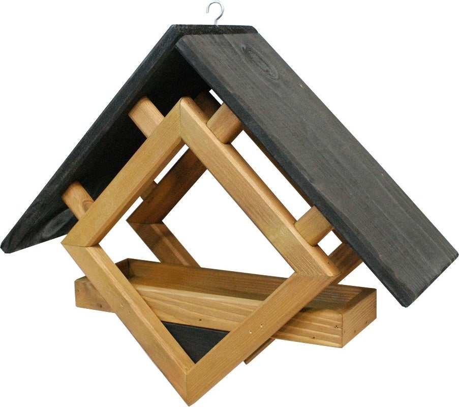Intratuin vogelvoederhuis Kubus zwart 40 x 15 x 37 cm