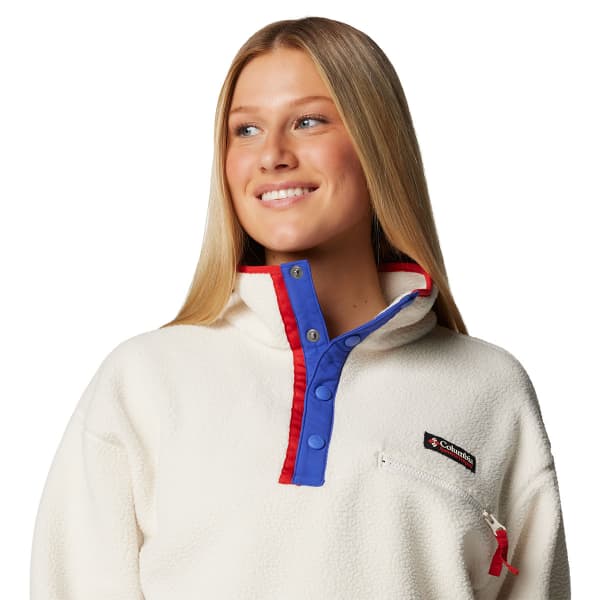 Sweat polaire COLUMBIA HELVETIA II CROPPED HALF SNAP FLEECE W CHALK