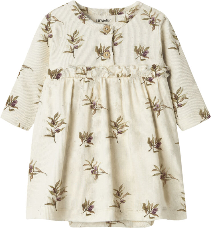Lil' Atelier NBFGAVO ENS LS BODY DRESS LIL Turtledove/olive