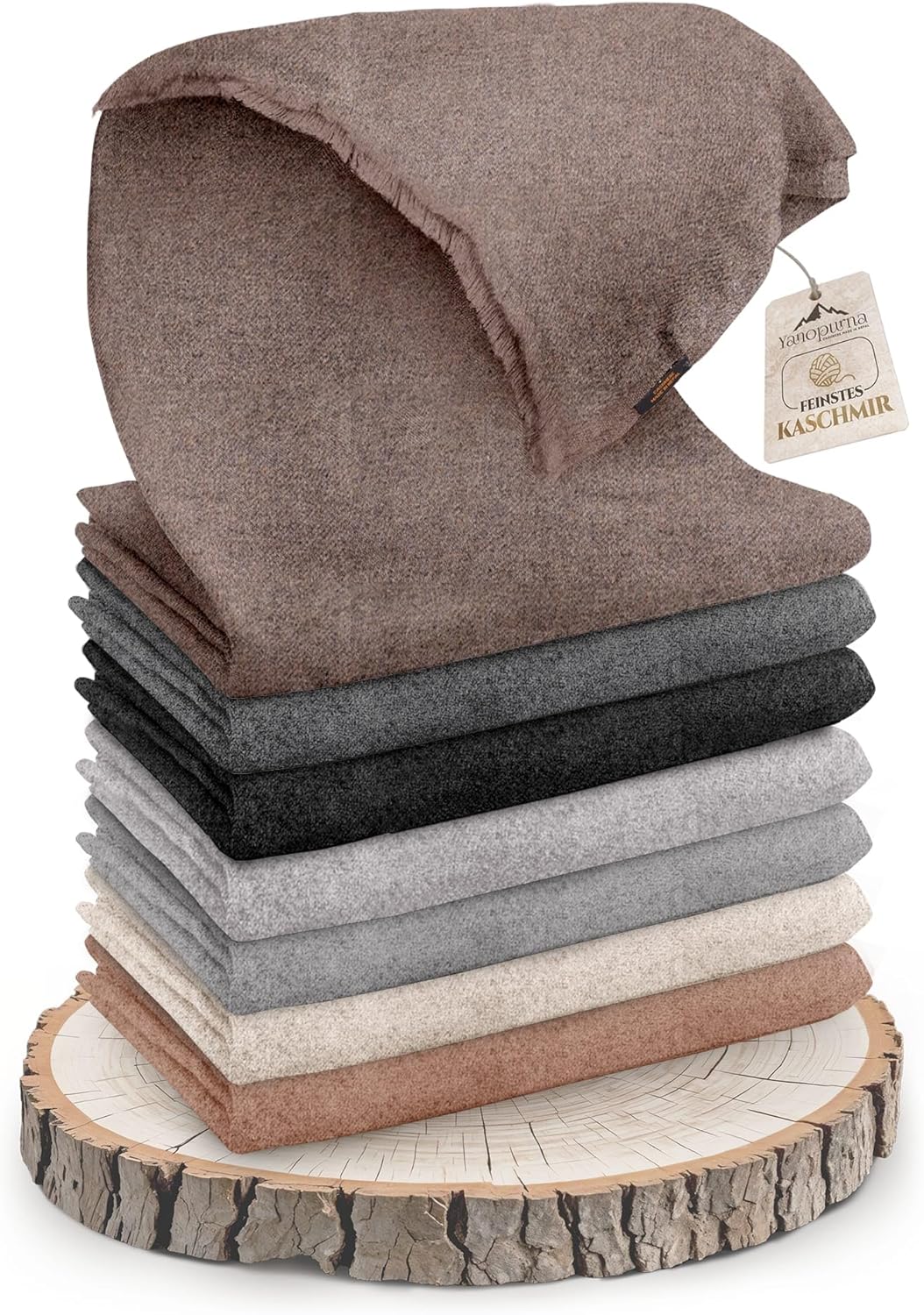 Kaschmirdecke – Handgewebte Sofaüberwurf Decke aus 100% Kaschmirwolle – 135 x 270 cm Weiche und gemütliche Dunkelbraun Kuscheldecke für Couch und Stuhl – Hergestellt in Nepal
