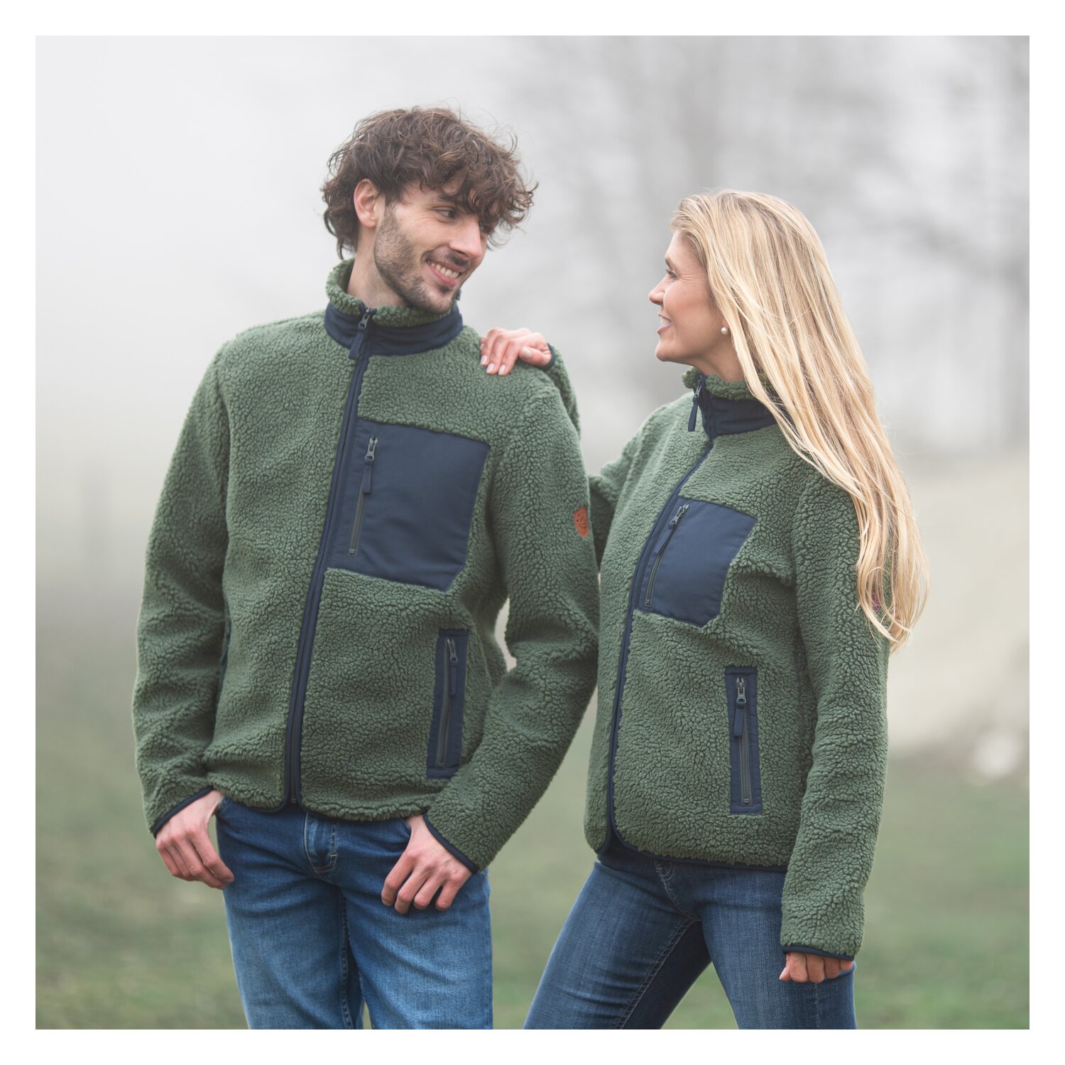 OKLAHOMA Jeans Fleecejacke  - dark green
