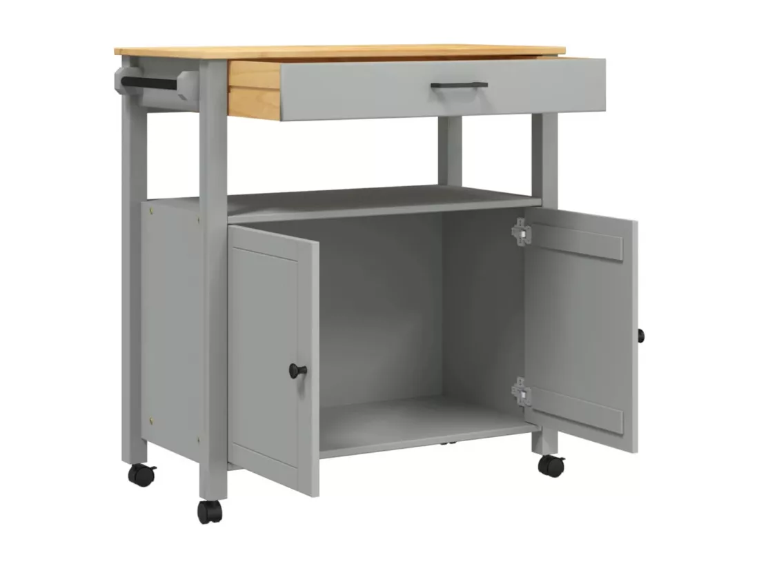 Chariot de cuisine MONZA 84x40x90 cm bois massif de pin