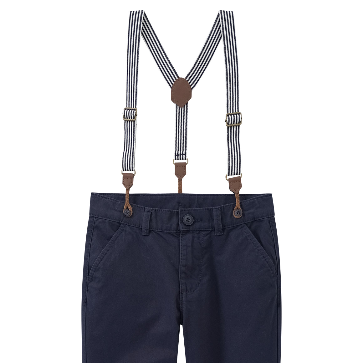 Topolino Jungen Chinohose mit Hosenträgern dunkelblau