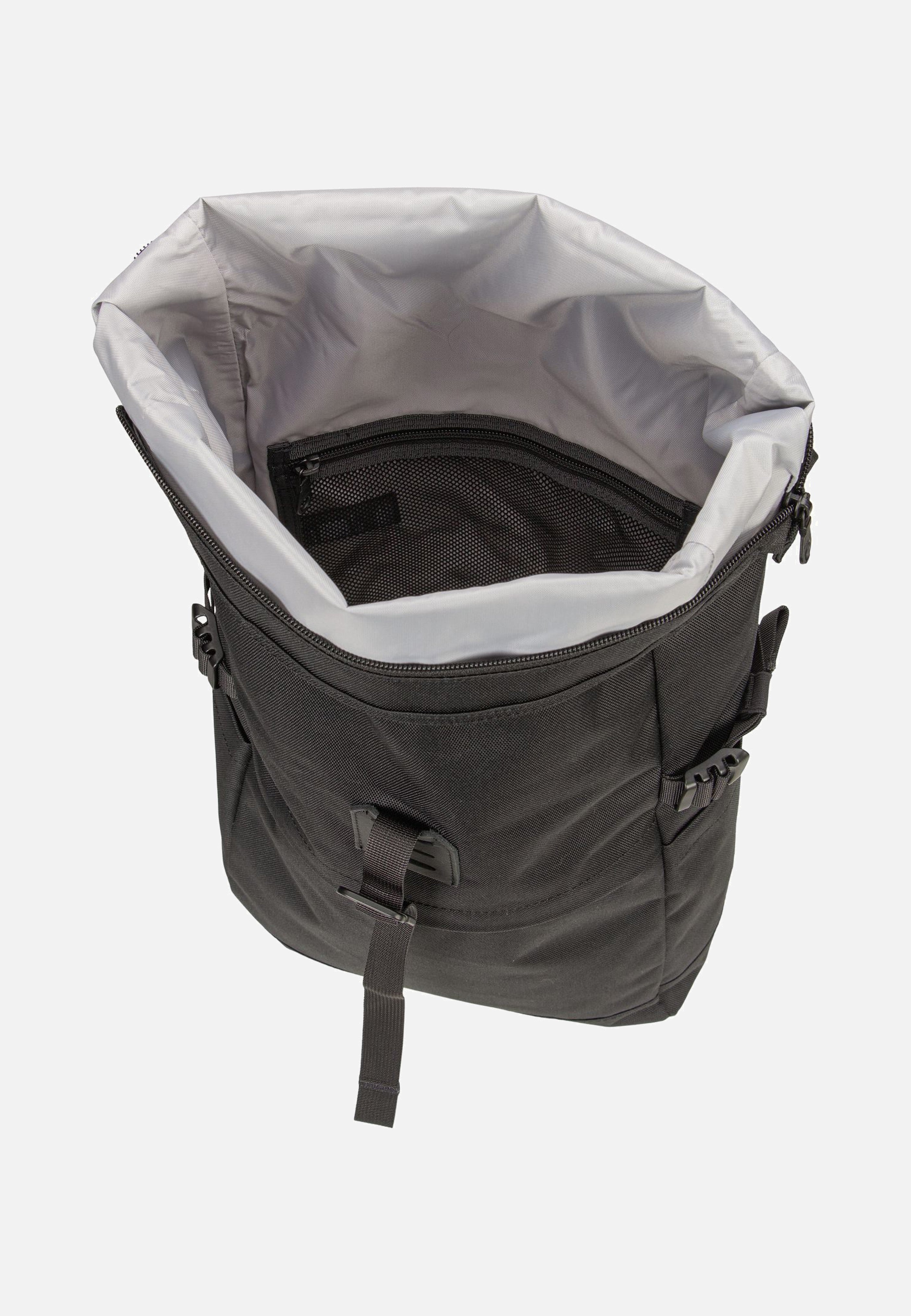 Icon BP M Black/Black Leather - Rolltop Rucksack