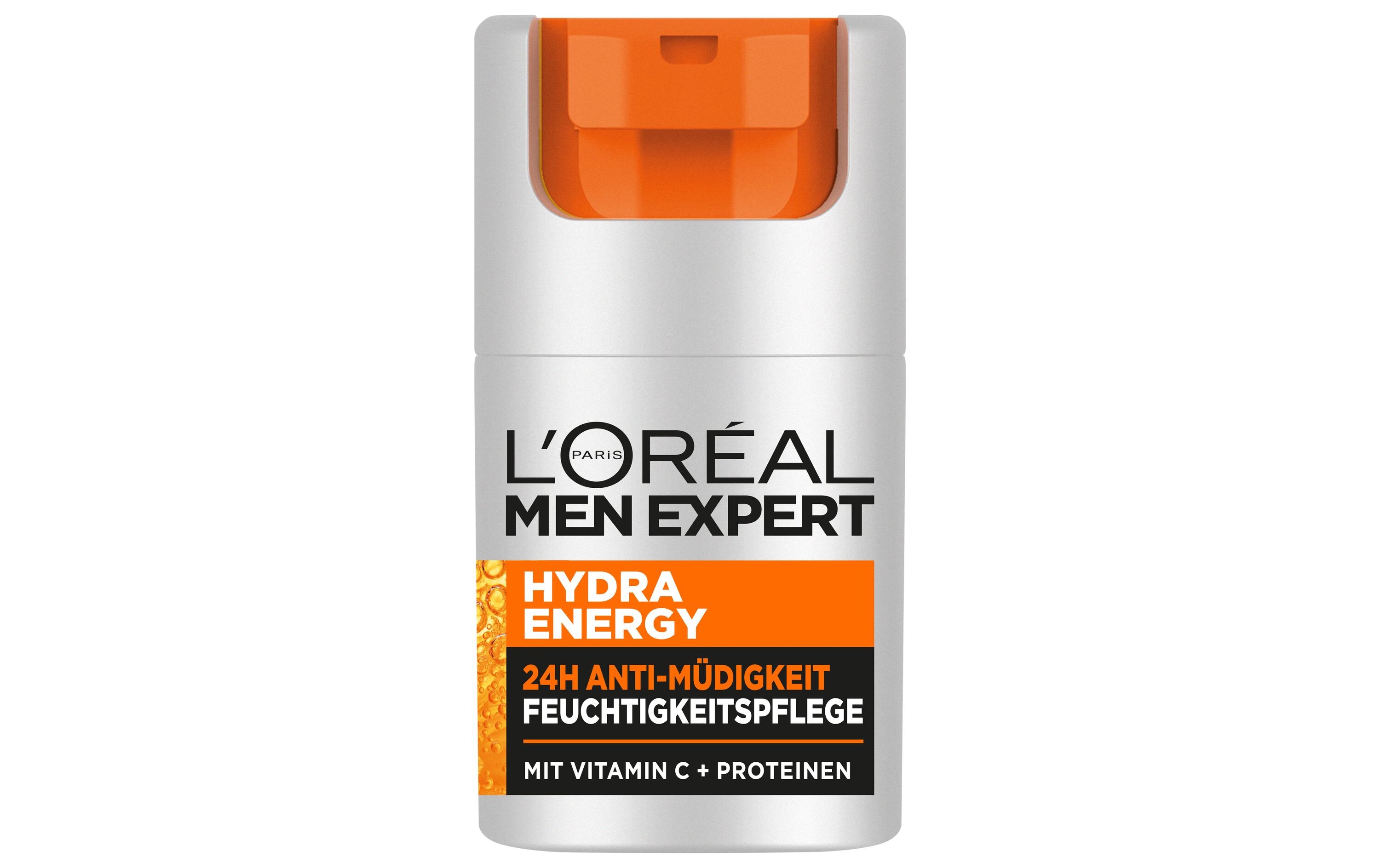 Gesichtspflege Expert Day Cream Hydra Energy 50 mlFeuchtigkeitspflege bekämpft mithilfe von Vitamin C und Proteinen müde Männerhaut
