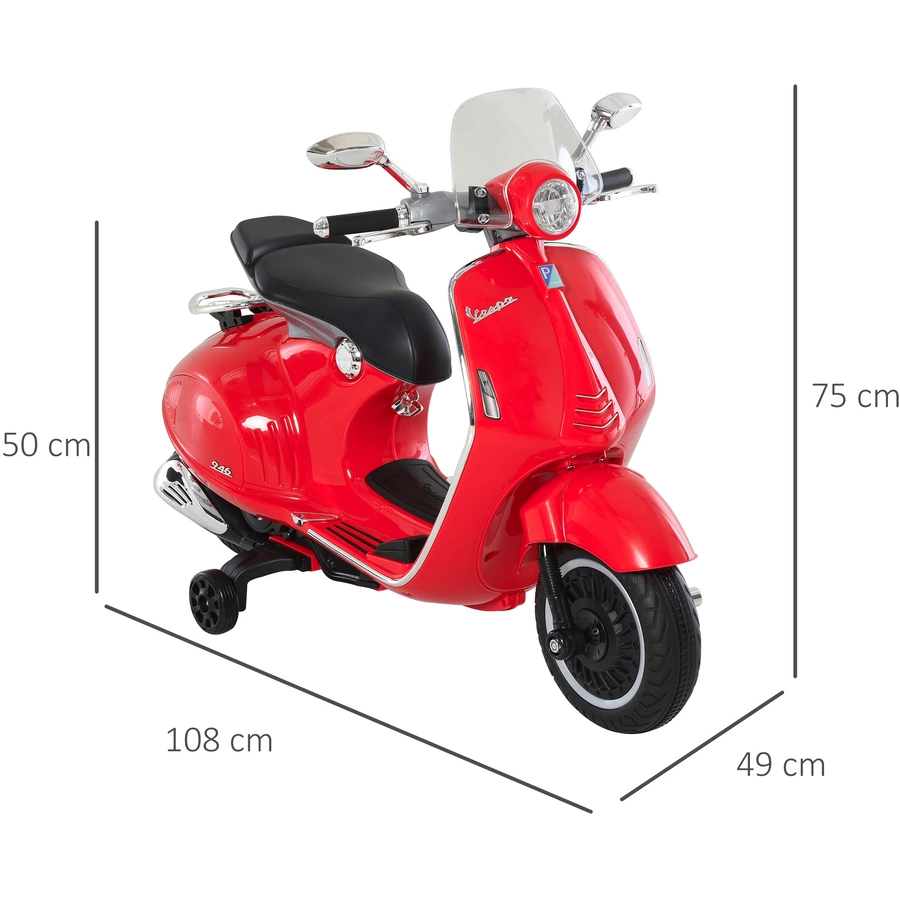 HOMCOM Elektrisches Kindermotorrad als Vespa rot