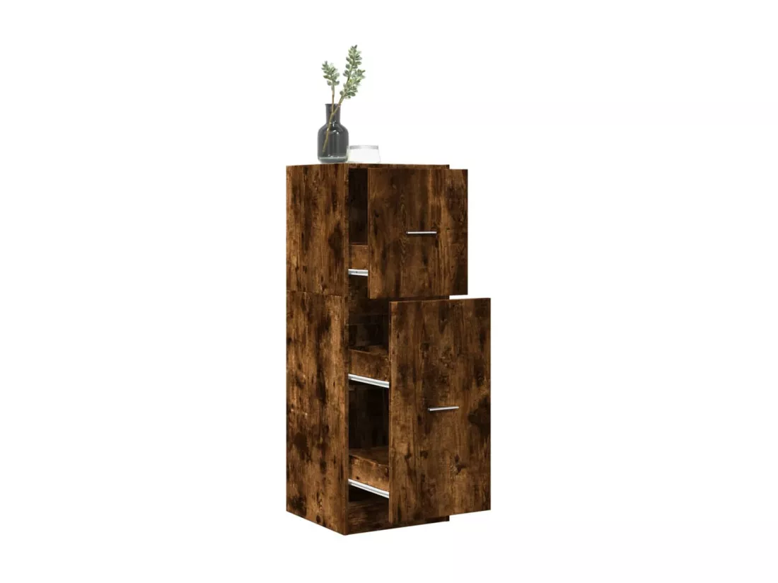 Armoire d'apothicaire chêne fumé 40x41x118 cm bois d'ingénierie