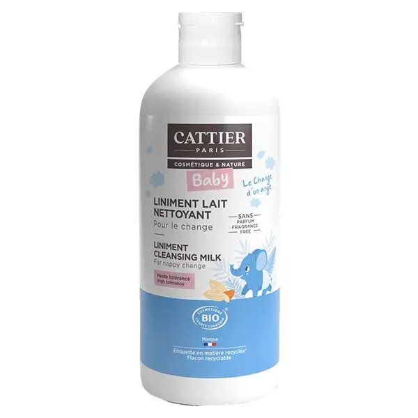 Leite de limpeza Cattier Baby para troca de fraldas, orgânico, 200ml
