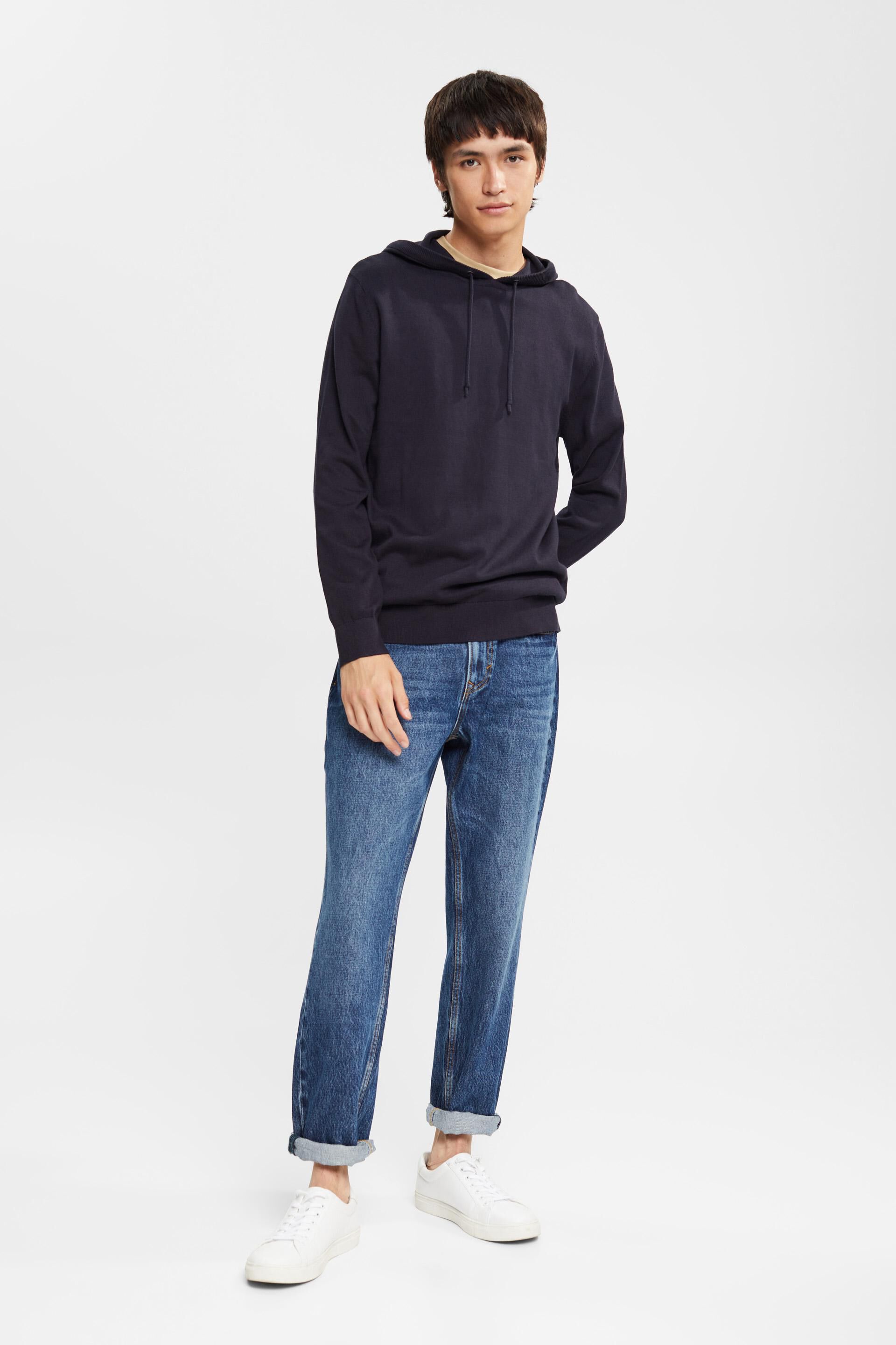 Pull-over en maille à capuche