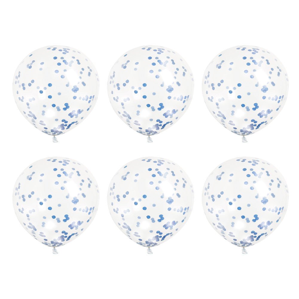 Confetti Ballonnen Blauw 30cm 6st