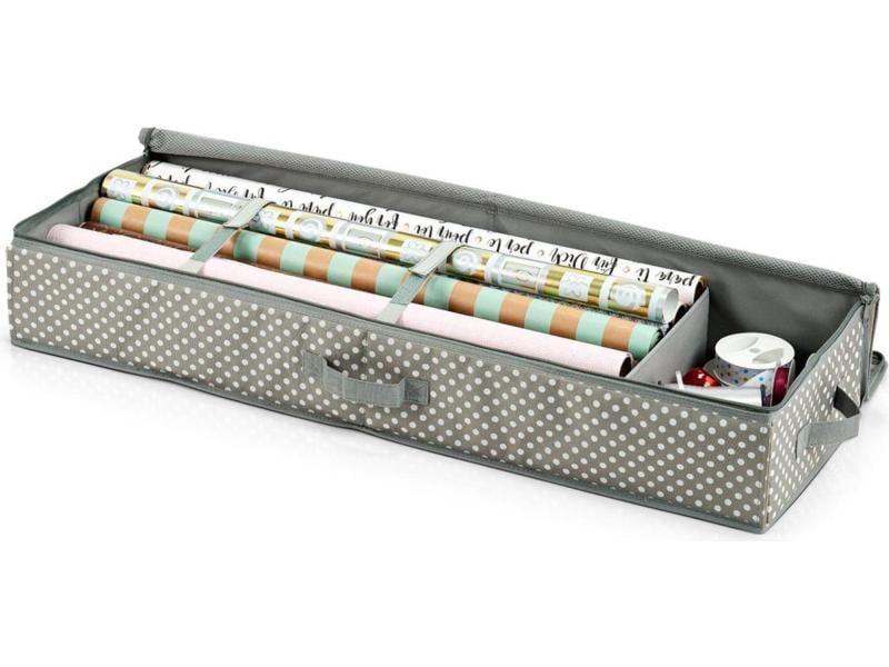 Zeller Present Geschenkpapierhalter 90 x 12 x 30 cm Grau Organizer zur Aufbewahrung von Geschenkpapier
