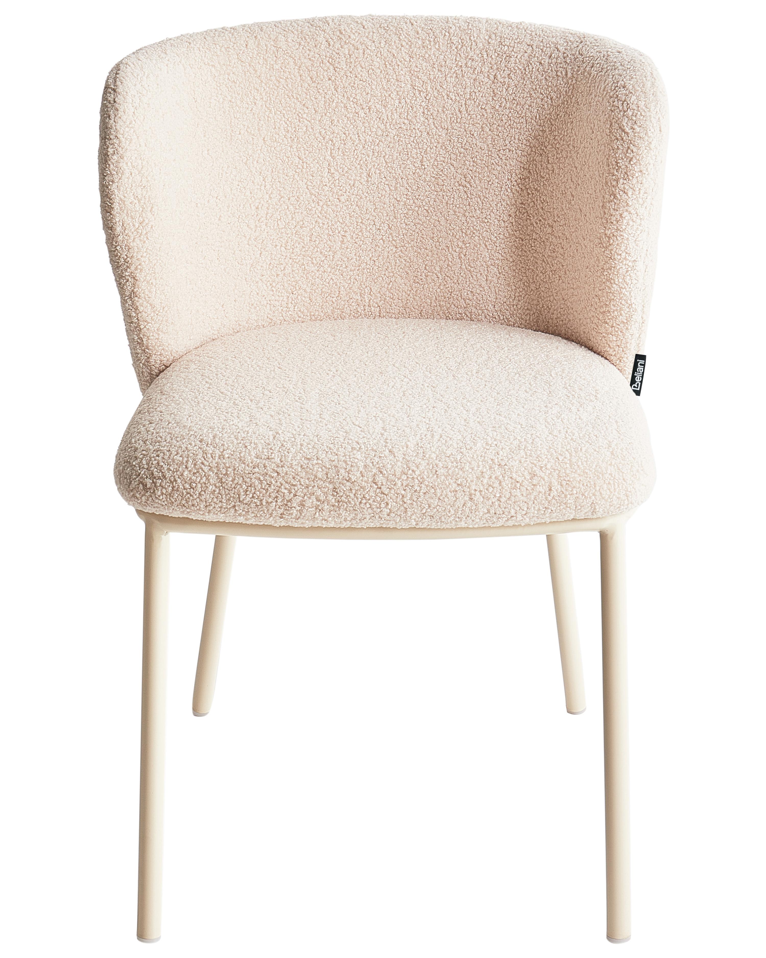 Set van 2 eetkamerstoelen MINA II Bouclé Lichtbeige
