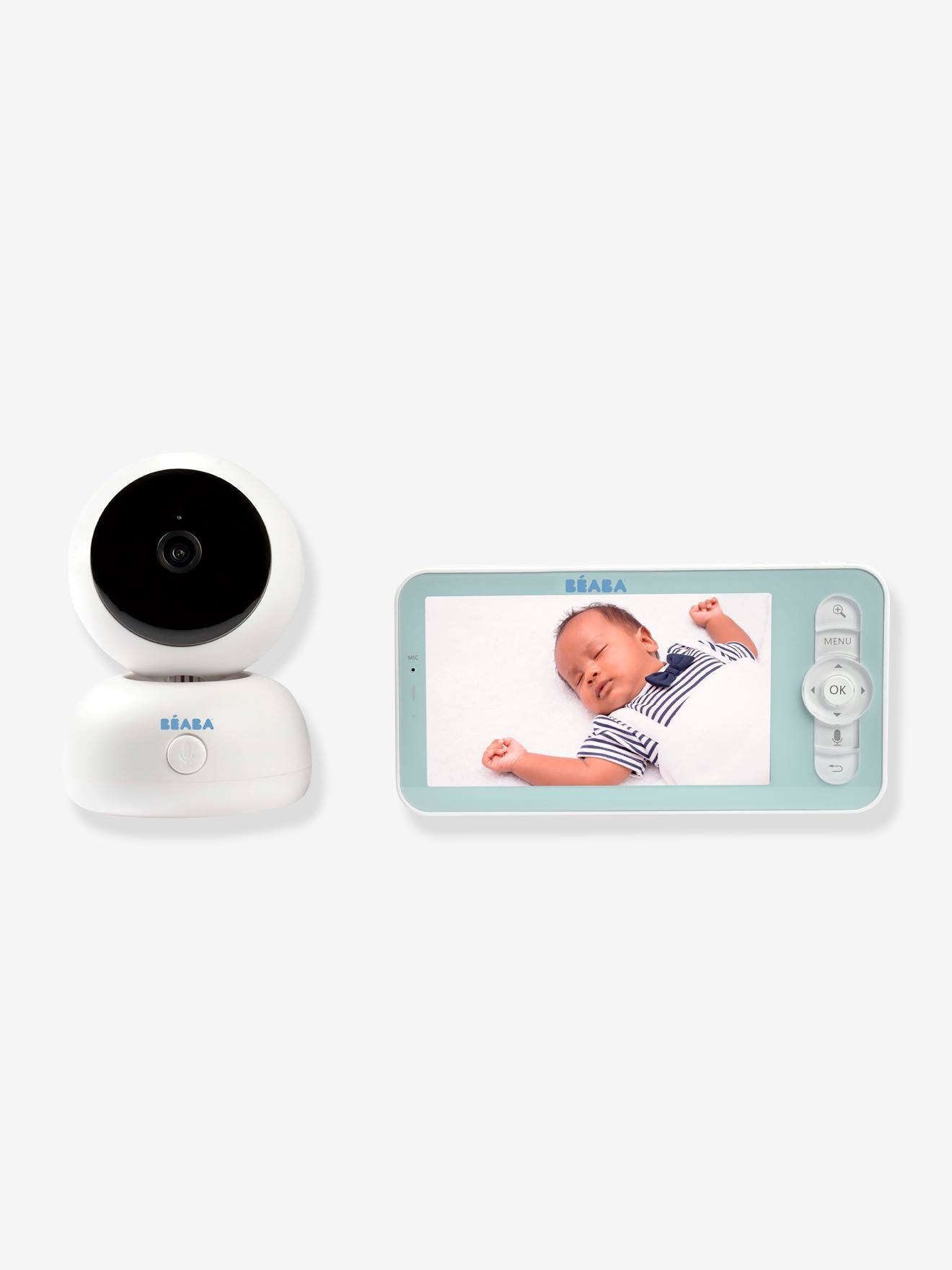 Monitor de vídeo para bebês BEABA Zen Premium, branco claro, liso