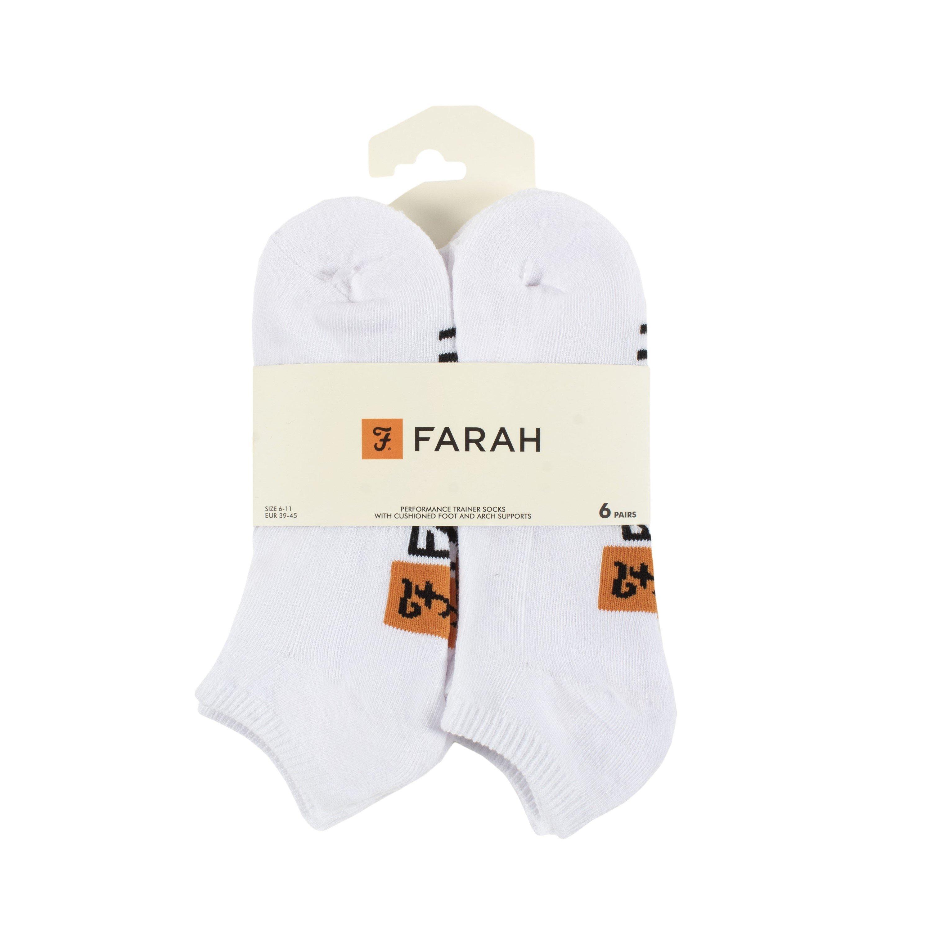 Farah 6 Pack Traner Socks Mens