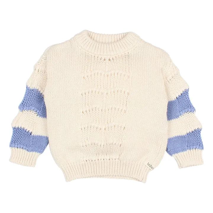 Búho Pull Fancy Rayé Bébé | Ecru