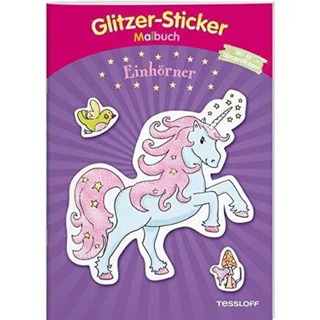 TESSLOFF Glitzer-Sticker-Malbuch Einhörner