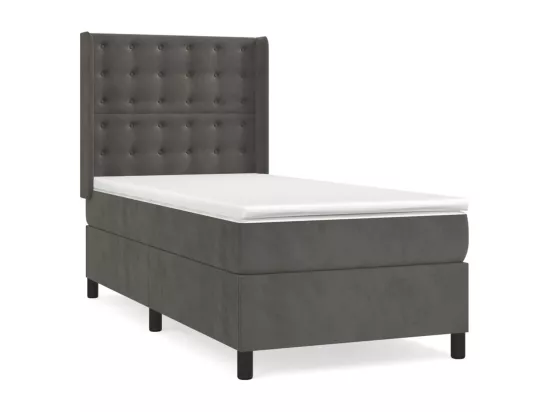 Sommier à lattes de lit avec matelas Gris foncé 100x200 cm