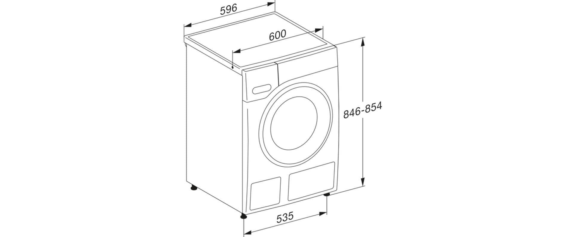 Waschmaschine WWE 300-80 CH Rechts<br>Frontloader mit 8 kg Ladekapazität