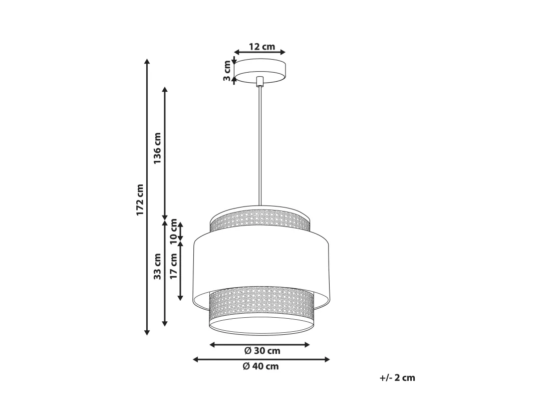 Lampe suspension YUMURI Rotin Beige clair